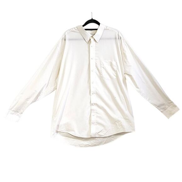 Classix Men's XL Long Sleeve Pocket Front Dress Shirt Solid White Office Career - Picture 1 of 6